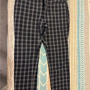 Banana Republic Navy and White Plaid Pants